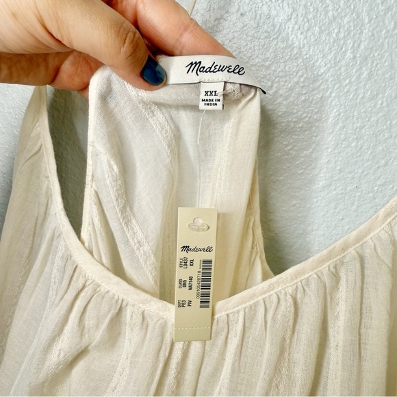 NEW Madewell Embroidered Cream Racerback Women’s Summer Cover Up Dress Sz 2X - Picture 4 of 11